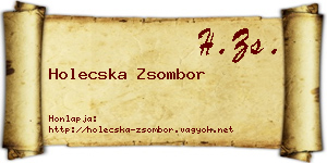 Holecska Zsombor névjegykártya